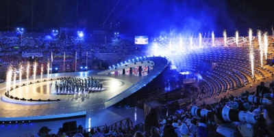 写真:ミラノ・コルティナ冬季五輪の閉会式=22日、イタリア・ベローナ(共同)