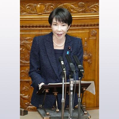 写真：参院本会議で答弁する高市首相＝２６日午前