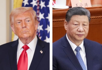 写真：トランプ米大統領（ゲッティ＝共同）、中国の習近平国家主席