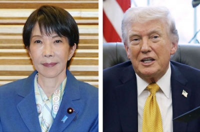 写真：高市早苗首相、トランプ米大統領（ゲッティ＝共同）