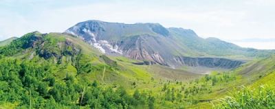 写真：有珠山火口原展望台からの景色